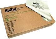 Heritage biotuf compostable can liners, 60 gal, 0.9 mil, 38" x 58", green, 20 bags/roll, 5 rolls/carton