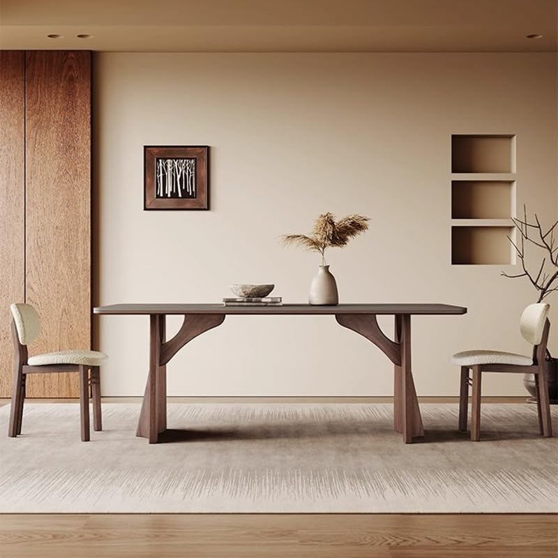Mesa De Jantar Rock Plate Dining Table Rectangular Home Simple Modern Solid Wood Diner Table by JOYNOW – One Size, 180x90x75cm, Model 8524