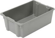 Orbis Grey Stack-n-Nest Plastic Solid Lug - 28"L x 18"D x 10"H