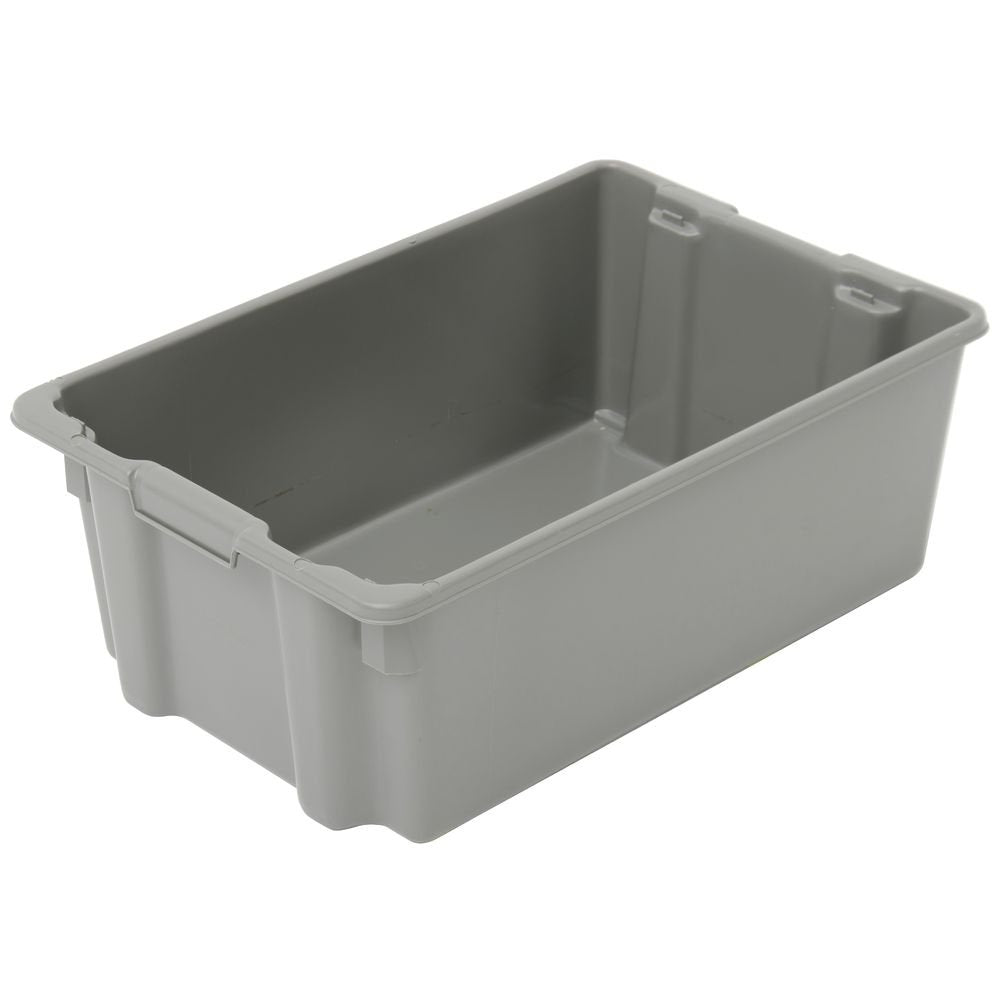 Orbis Grey Stack-n-Nest Plastic Solid Lug - 28"L x 18"D x 10"H by ORBIS-DIVISION OF MENASHA CORP – Large, Plastic, Gray, Model 14239170519
