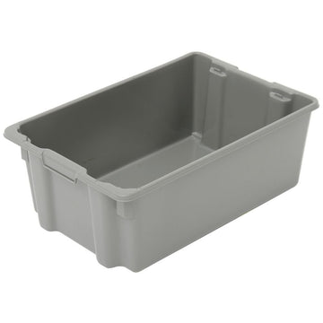 Orbis Grey Stack-n-Nest Plastic Solid Lug - 28"L x 18"D x 10"H by ORBIS-DIVISION OF MENASHA CORP – Large, Plastic, Gray, Model 14239170519