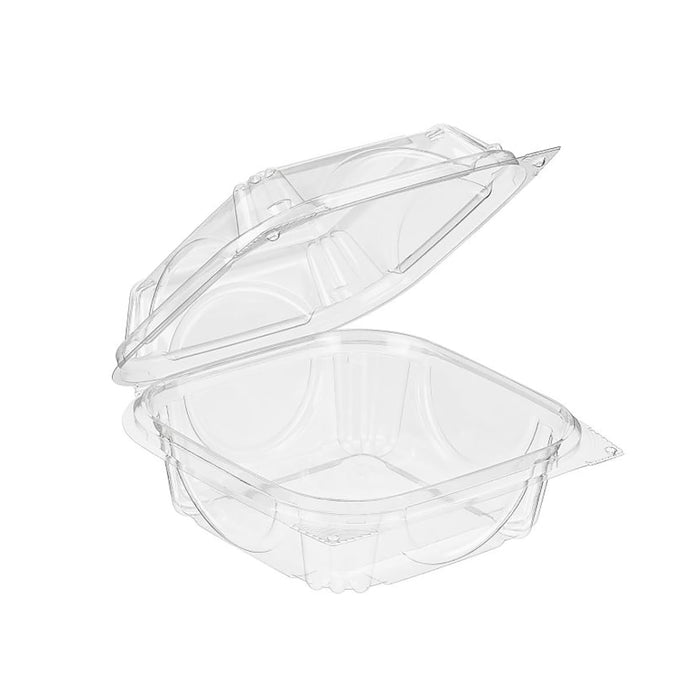 Square Perimeter Seal Clear Clamshell Food Containers - Leak Resistant Dessert To Go Containers - Stackable, Easy Open & Reseal - Ideal For Deli, Salad, Muffin, Cookie & More - VF8050