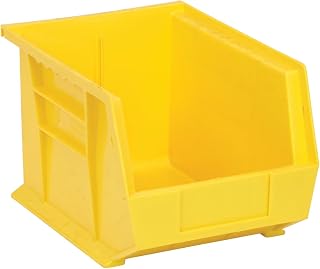 QUANTUM STORAGE SYSTEMS K-QUS239YL-4 4-Pack Ultra-Stack and Hang Bins, 10-3/4" x 8-1/4" x 7", Yellow