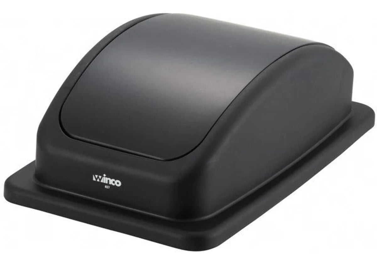 Black Slim Trash Can Lid [] by Winco – 1.0 liters, Plastic, Black, Model PTCL-23K