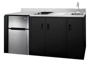 CK72ADASINKR 72 Wide All-In-One Kitchenette by Summit Appliance – 12.25 x 13.75 inches, 3.2 cubic_feet, Glass, Black