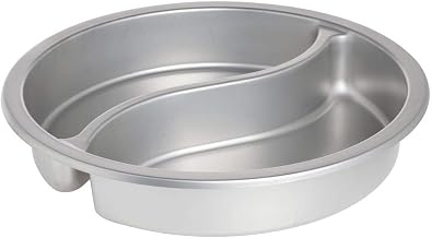 HUBERT Stainless Steel Round Divided Food Pan, 15 2/5Dia x 2 1/2" H