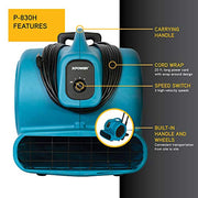 XPOWER 15.9" x 18.7" x 18.7" / Pro P-830H / Blue Air Dryers, Blowers & Blades