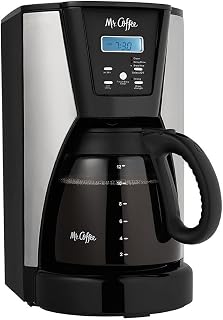 Mr. Coffee 12-Cup Programmable, Fresh Brew, Thermal Coffee maker, Stainless Steel, Includes 1 Month of Water Filtration & 1 Reusable Filter