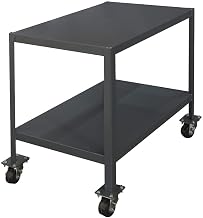 Durham Steel Mobile Heavy Duty Machine Table, MTM304836-3K295, 2 Shelves, 3000 lbs Capacity, 30" Length x 48" Width x 36" Height