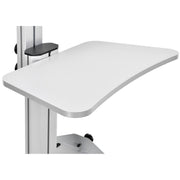 Mobile Height Adjustable Desktop Computer Workstation - 1 Each by Global Industrial – Steel/Aluminum, Silver, Model 670063