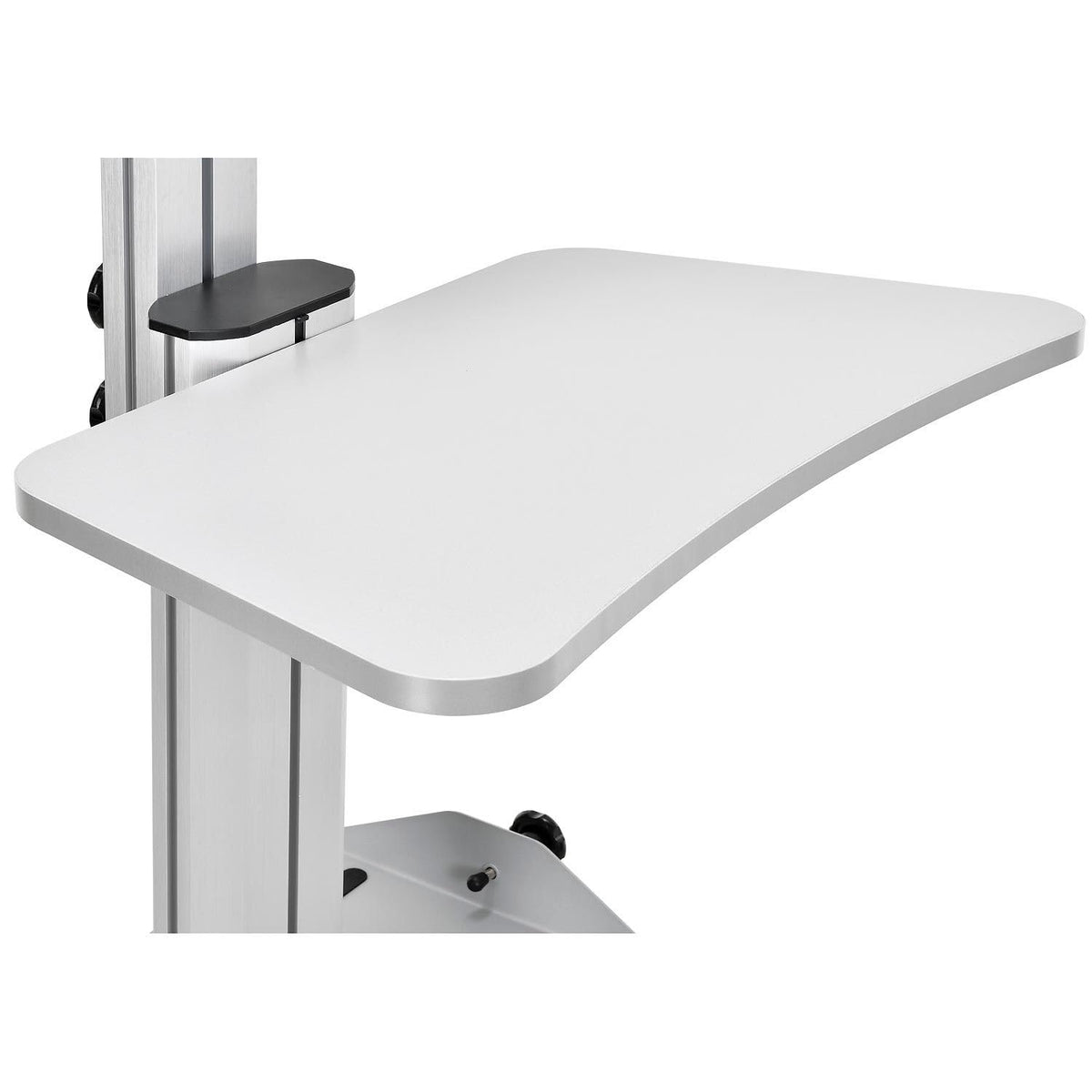 Mobile Height Adjustable Desktop Computer Workstation - 1 Each by Global Industrial – Steel/Aluminum, Silver, Model 670063