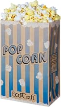 300612 EcoCraft Theater Popcorn Bag with Blue Stripe Design by Bagcraft Papercon – One Size, Paper, Blue, Pack of 500, Model BGC 300612