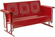 Bates Sofa Glider Red for Outdoor Seating, Stylish 3-Piece Patio Furniture, Comfortable Cushioned Design, Durable Steel Frame, All-Weather Finish