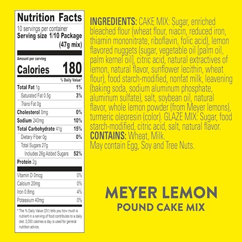 Krusteaz Lemon,Meyer Lemon / 16.5 Ounce (Pack of 12) / Pancake Cakes