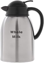 HUBERT Coffee Cream Server 1.9 L Stainless Steel Etched with Whole Milk Imprint