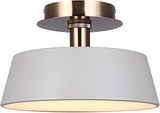 Canarm Jessa 13-Inch LED Flush Mount Ceiling Light, Matte Grey and Gold Finish, Integrated Dimmable LED, Modern Lighting for Bedroom, Kitchen or Hallway
