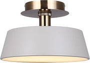 Canarm Jessa 13-Inch LED Flush Mount Ceiling Light, Matte Grey and Gold Finish, Integrated Dimmable LED, Modern Lighting for Bedroom, Kitchen or Hallway