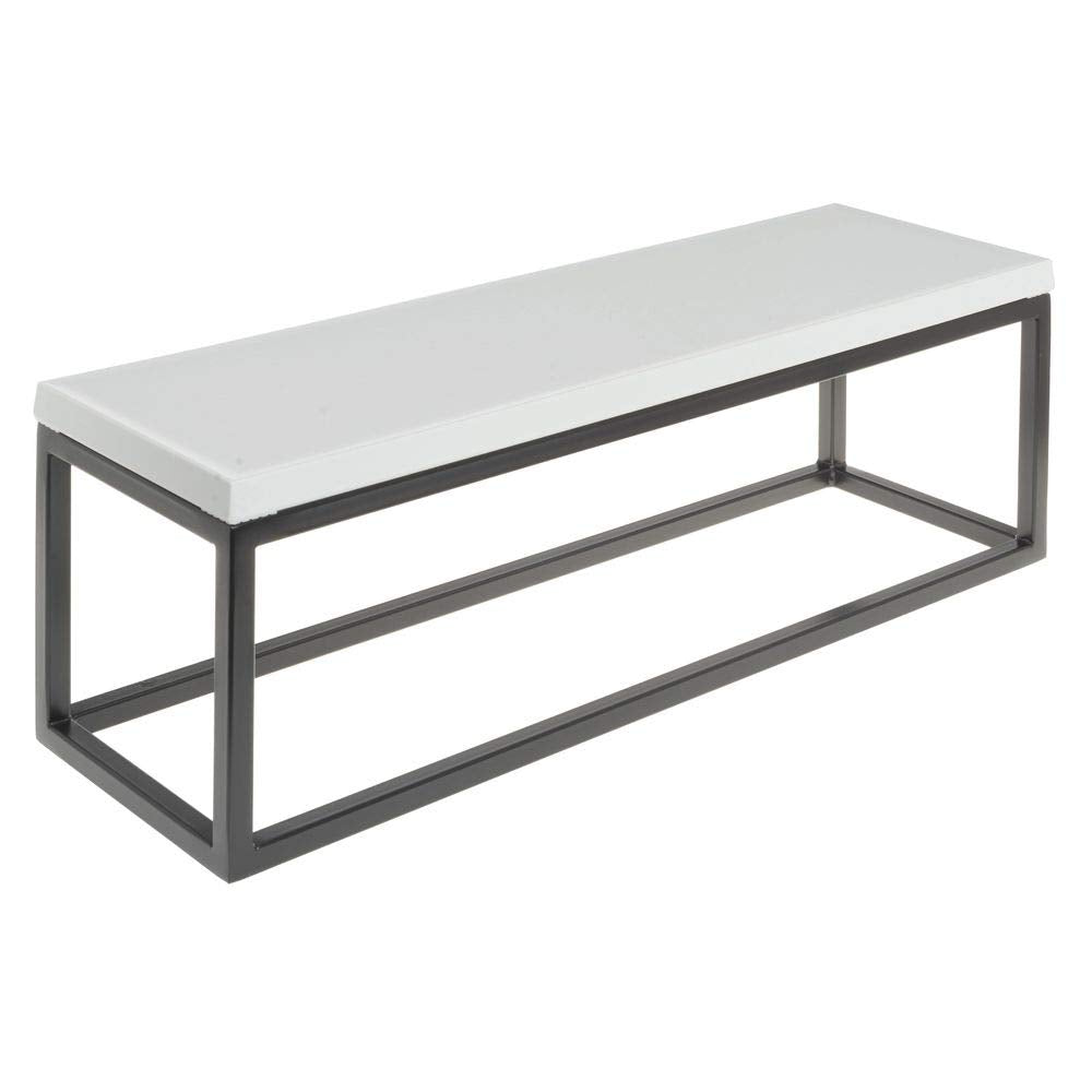 ® Black Display Riser with White Top - 7" H by HUBERT – Metal, Black, Model 64410+21734