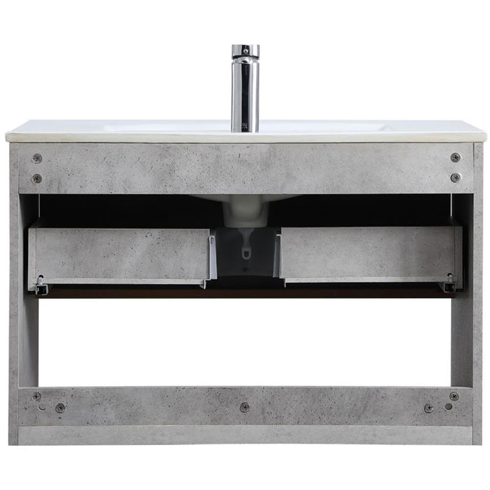 Elegant Decor 30" - Single / Brushed Nickel,gray,grey / Modern Bathroom Vanities