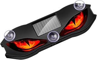 Solar Predator Eye LED Window Lights, Waterproof Wireless Dynamic Warning Sign, Windshield and Rear Window Decorative Waterproof Car Ambient Lights (Red)