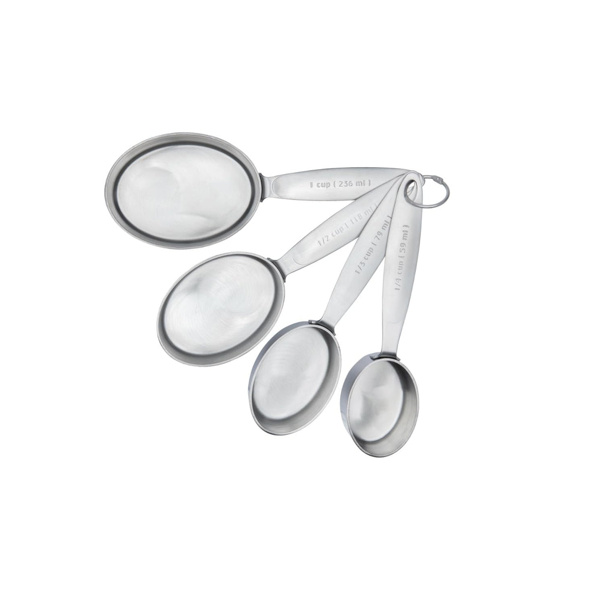 Stainless Steel Measuring Cup Set by Cuisipro – 8 inches, 1 cups, Stainless Steel, Silver, Pack of 4