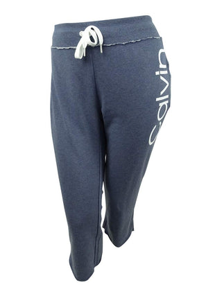 Performance Plus Size Logo Flared Cropped Pants Blue 1X by Calvin Klein – Cotton, Blue, Model Calvin Klein Performance Plus Size Logo Flared Cropped Pants