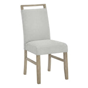 Fabric-Upholstered Dining Chairs with Rubberwood Legs by Furnifact – Rubber, Light Gray, Pack of 2