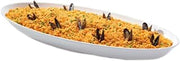 G.E.T. ML-256-W White 10.4 qt., 30" x 11.75" Deep Oval Platter, Break Resistant Dishwasher Safe Melamine Plastic, Siciliano Collection