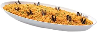 G.E.T. ML-256-W White 10.4 qt., 30" x 11.75" Deep Oval Platter, Break Resistant Dishwasher Safe Melamine Plastic, Siciliano Collection