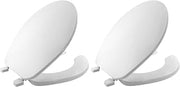 Bemis 75 000 Commercial Open Front Toilet Seat with Cover, ROUND, Plastic, White (Pack of 2)