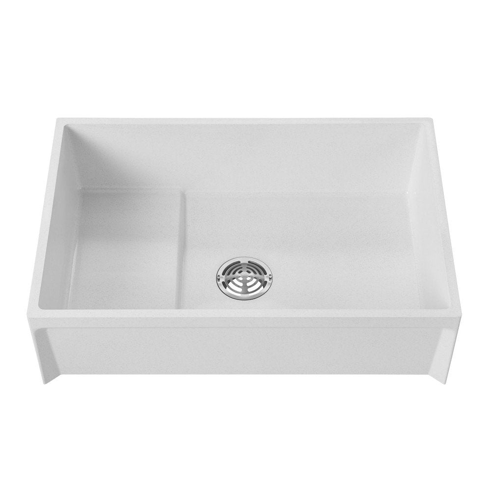 36 in. x 24 in. Modesto Mop Service Basin With Plain Curbs by American Standard – Medium, Stone, White, Model MSB3624100