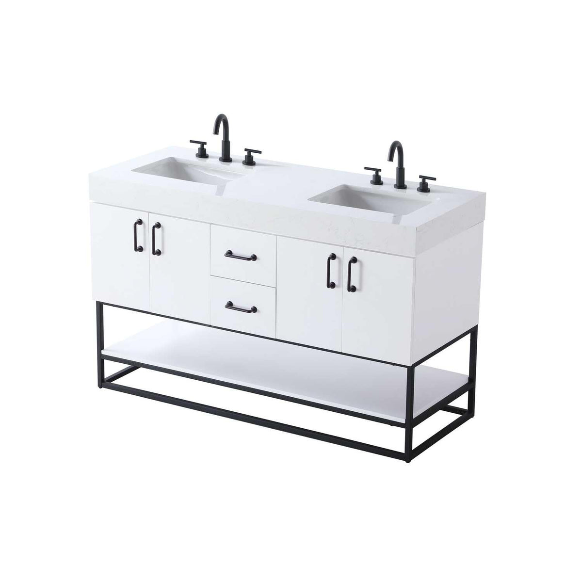 Caroline Bathroom Vanity White by Lighting Design – Wood, White, Model VF29254DWH