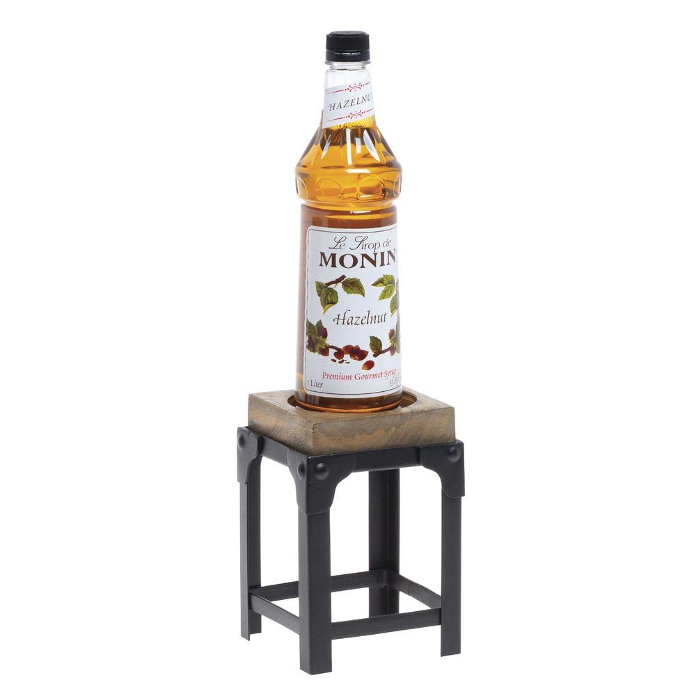 Medium Mango Wood & Iron Display Stand by HUBERT – Iron, Black, Model MDA-817-02