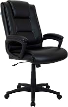 Global Industrial Bonded Leather Executive Office Chair with Arms, Black