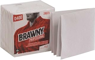 Georgia-Pacific Brawny Industrial Medium Duty Drc Wipers, Quarterfold, 12 1/2 X 13, White, 65/pk