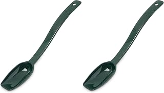 Carlisle FoodService Products Plastic Solid Spoon, 9 Inches, Green (Pack of 2)