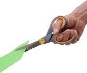 8” Titanium Bonded Scissors with Adjustable Glide and Soft Handle by Westcott – 2-Pack, Titanium Bonded, Gray/Yellow, Model 13901