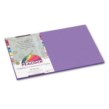 P7212 Peacock Sulphite Construction Paper by Pacon – 12 x 18, Paper, Violet, Model PACP7212
