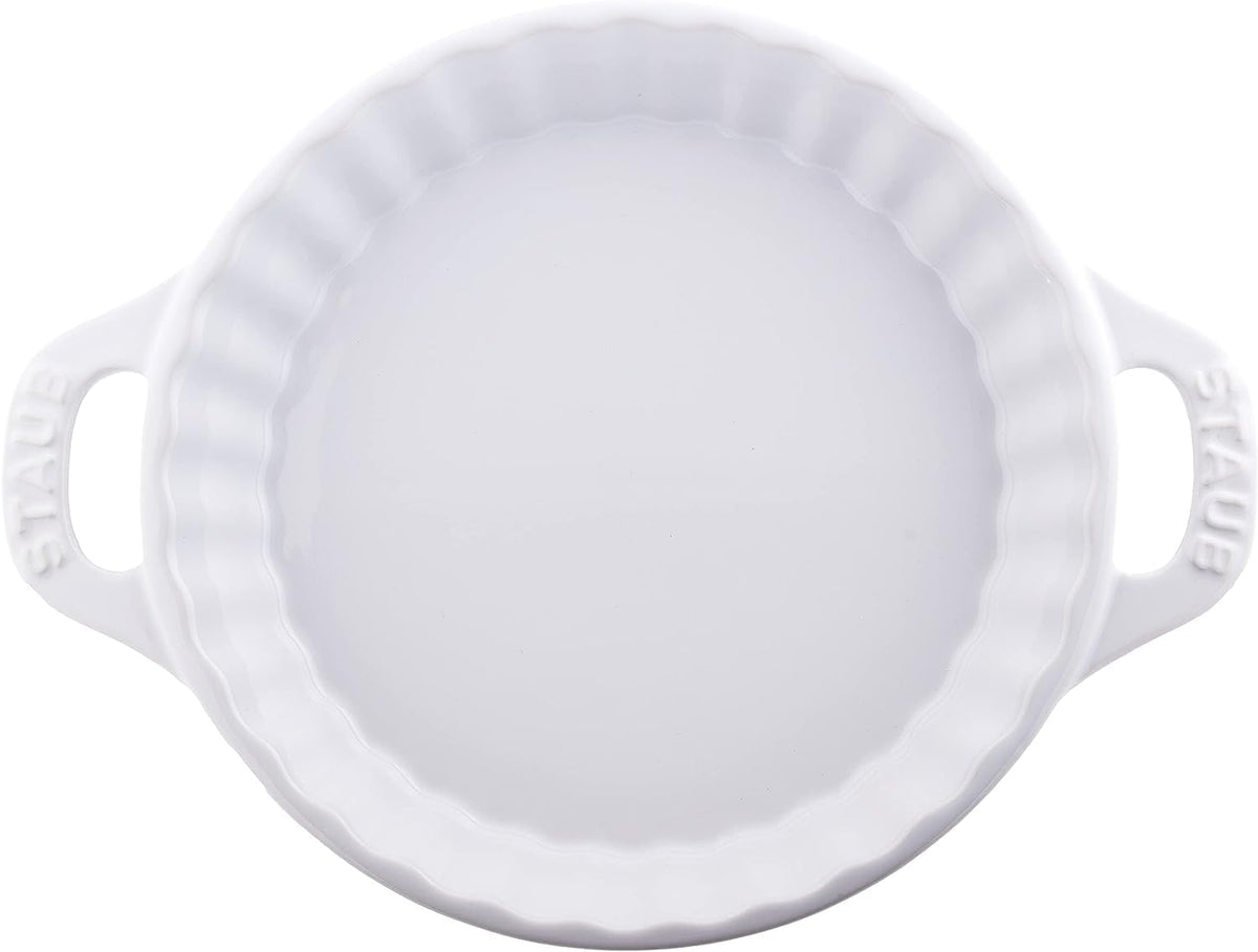 Ceramic Bakeware-Pie-Pans Dish by STAUB – 9-inch, 9 inches, Ceramic, White, Model 40508-616