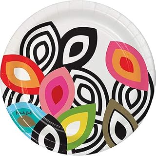 Creative Converting Club Pack French Bull Foli Design 7in Round Printed Paper Plates, Box 120 Paper Plates