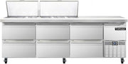 CRA93-27M-D Mighty Top Refrigerated Base Sandwich Unit, 93" W, With 27 Pan Openings & Drawers