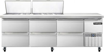 CRA93-27M-D Mighty Top Refrigerated Base Sandwich Unit, 93" W, With 27 Pan Openings & Drawers