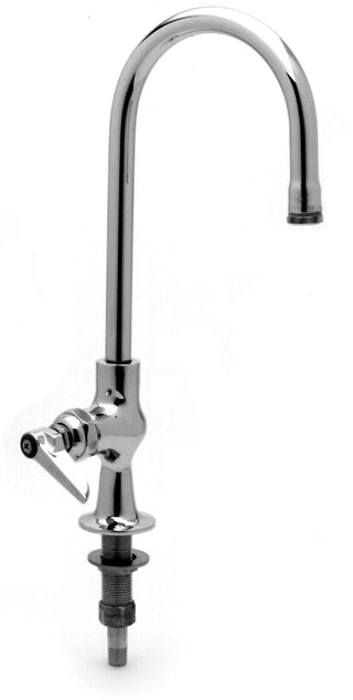 Deck Mount Single Pantry Faucet with Rigid Gooseneck and Stream Regulator by T&S Brass – 14"L x 9"W x 14.13"H, Brass, Chrome, Model B-0305