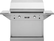 TEC Patio 2 FR Infrared Propane Gas Grill On Stainless Steel Pedestal (PFR2LPPEDS), Two Side Shelves, 44-Inches