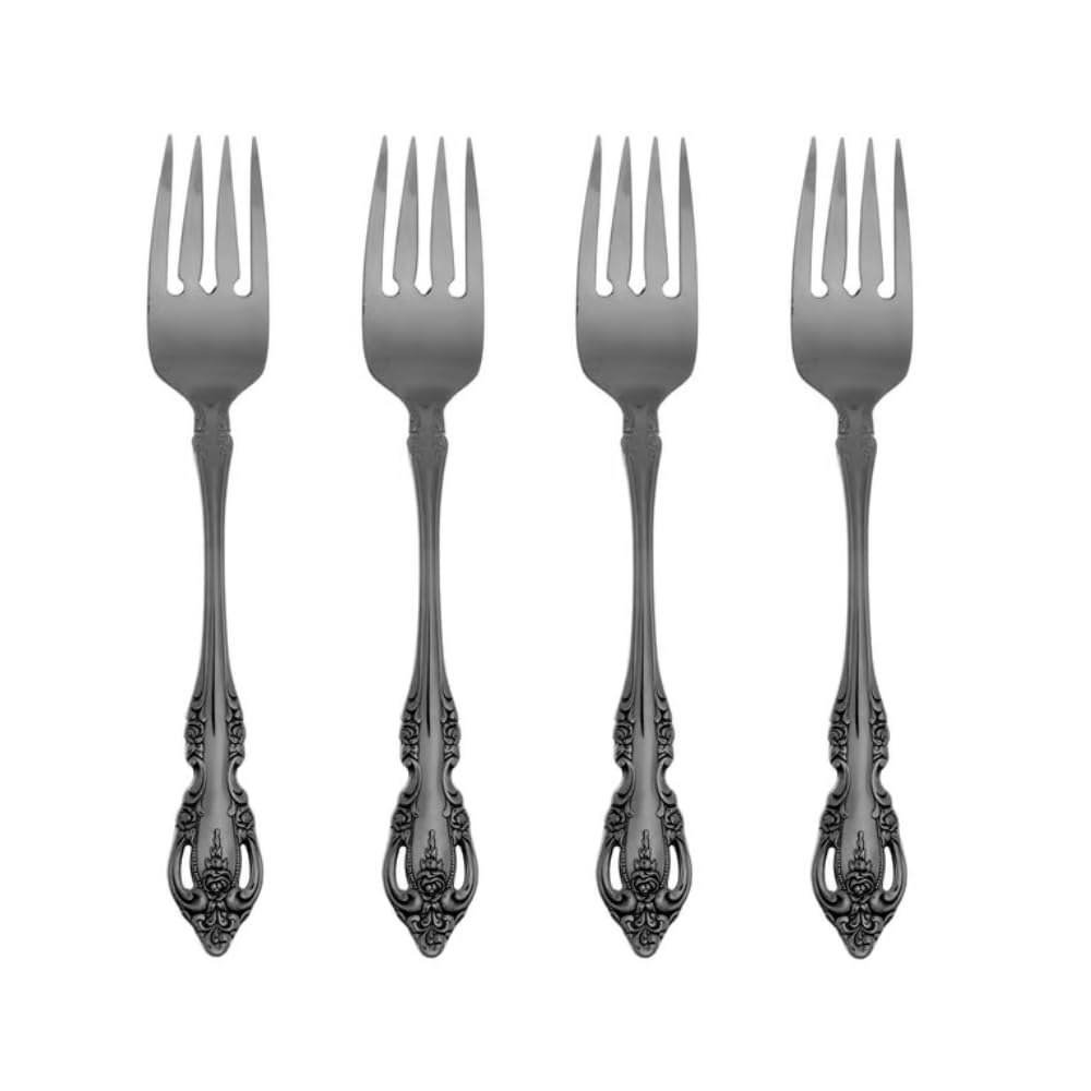 Brahms 18/8 Stainless Steel Salad Fork (Set of Four) by Oneida – 6.7500, 18/8 Stainless Steel, Silver, Model 896577