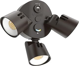 Lithonia Lighting HomeGuard 3-Light LED Outdoor Flood Lights, Dusk to Dawn