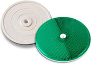 Tapco RT-90 Plastic Centermount Reflector with Plastic Center Hole, 3-1/4" Diameter x 3/8" Thick, Green