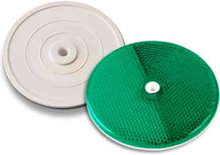 Tapco RT-90 Plastic Centermount Reflector with Plastic Center Hole, 3-1/4" Diameter x 3/8" Thick, Green