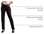 All Day Straight Leg Pants Black 20 S by Lee – Cotton Blend, Black, Model 4631201