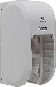 Georgia-Pacific Compact 2-Roll Vertical Coreless High-Capacity Toilet Paper Dispenser by GP PRO, White, 56767A, 6.000” W x 6.500” D x 13.500” H